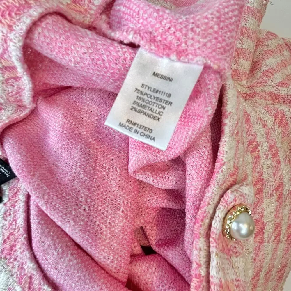 BARBIE, Coquette, Office Siren, PINK Tweed Skirt Women's Large - Picture 8 of 8